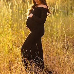 Elegant Black Maternity Dress